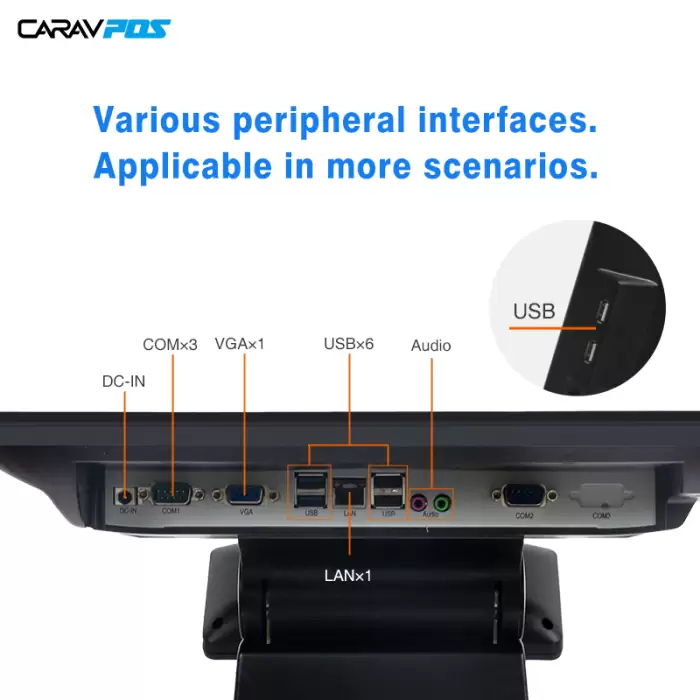 15inch Screen POS Terminal All-in-One Capacitive Touch Retail Cash Register — image 6