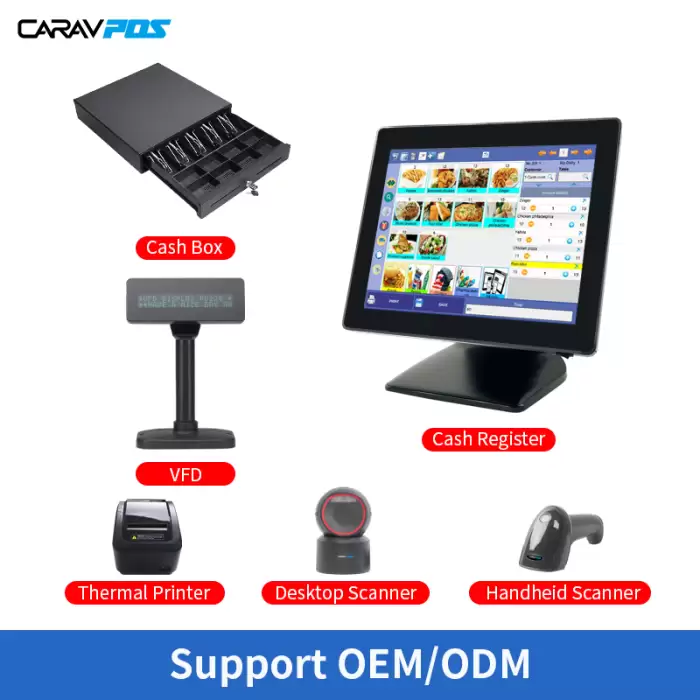 15inch Touch Screen Restaurant Ordering Cash Register Smart Windows All In One Retail POS Terminal System — image 5