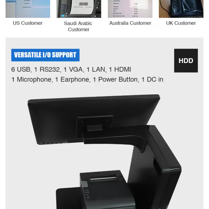 Carav AIO-1520 Dual Screen POS Cash Register — image 3