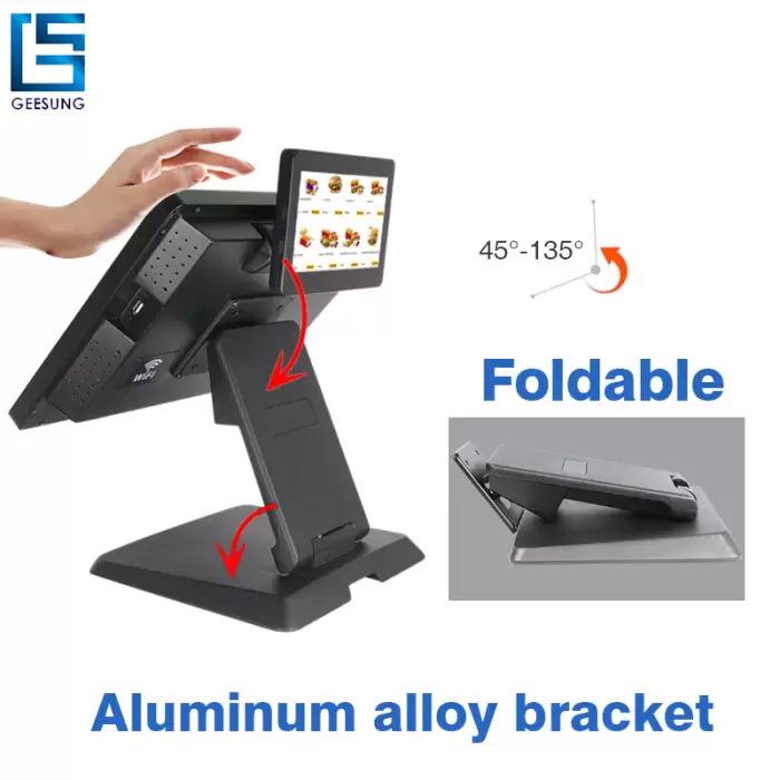 15inch All In One POS Terminal Dual Touch Screen System — image 2
