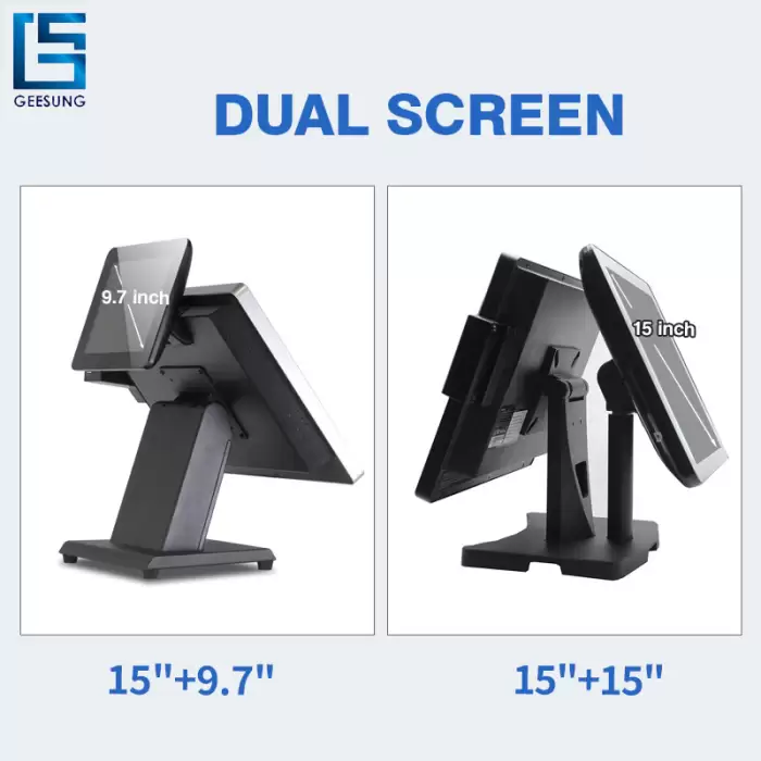 15inch All In One POS Terminal Dual Touch Screen System — image 3