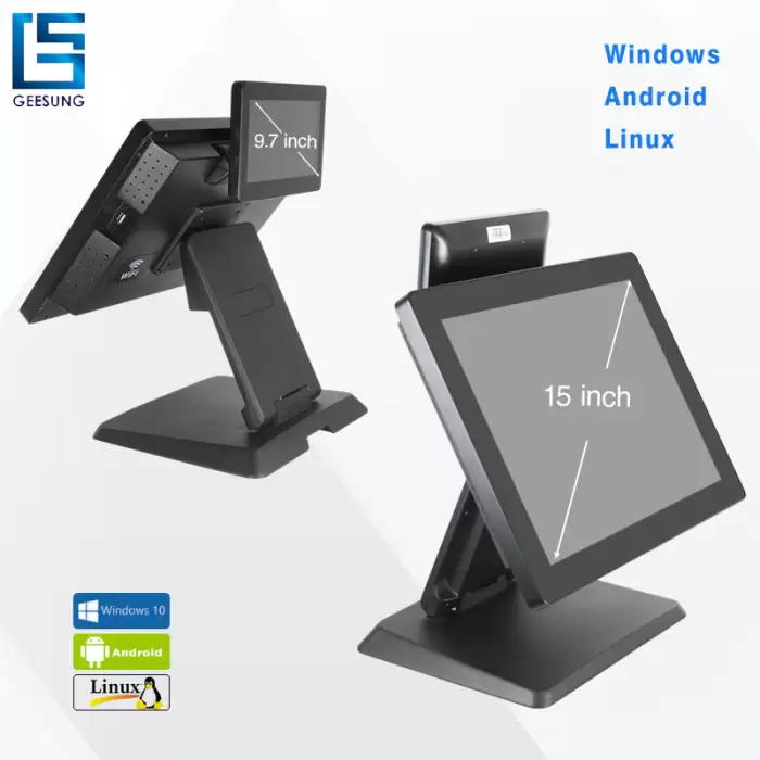 15inch All In One POS Terminal Dual Touch Screen System — image 5