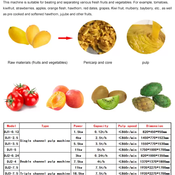 Small Single/Double Channel Mango Apricot Tomato Kiwi Juice Pulper Fruit Pulp Extractor Machine — image 2