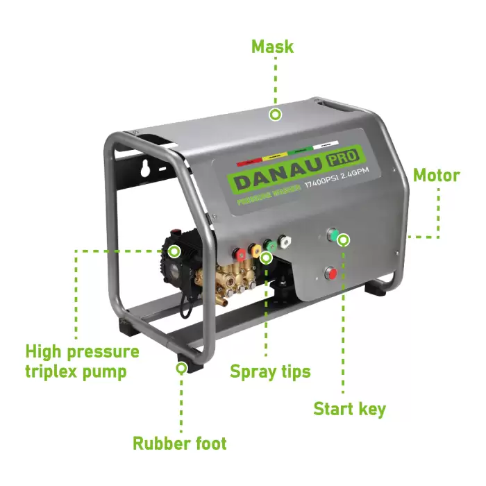 Wall-mounted High Pressure Car Washer 100bar Electric Motor Pressure Washer — image 3