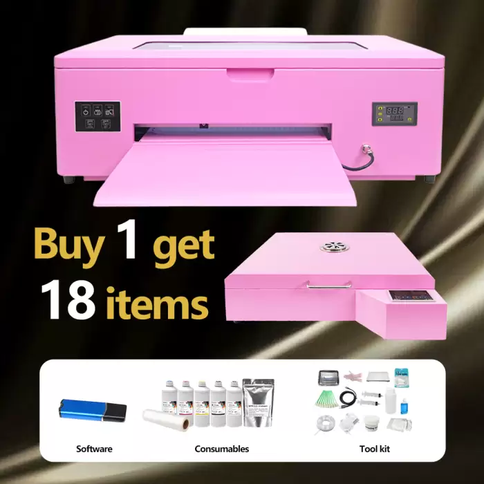 A3 Size Direct to Garment Epson UV DTF Printer with Drying Oven & Heat Press Machine — image 2