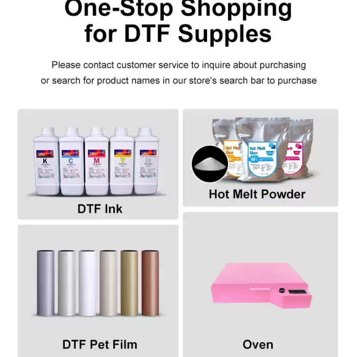 A3 Size Direct To Film Transfer UV DTF Printer with Drying Oven and Heat Press Machine — image 6
