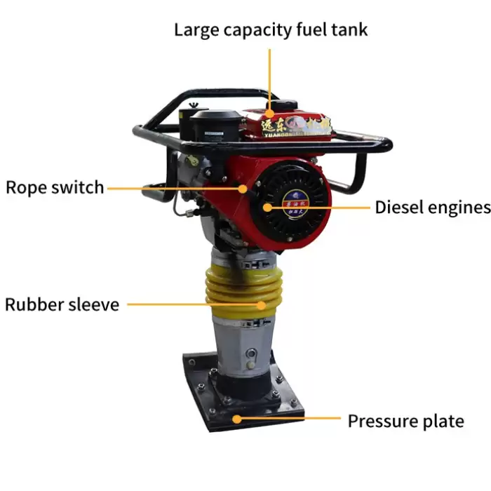 Hand Held Jumping Jack Diesel Engine Tamping Rammer Compactor — image 6