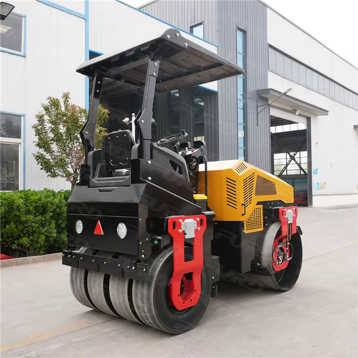 4 Ton Road Construction Machine with Front Vibrating Smooth Drum and Rear Pneumatic Tires — image 6