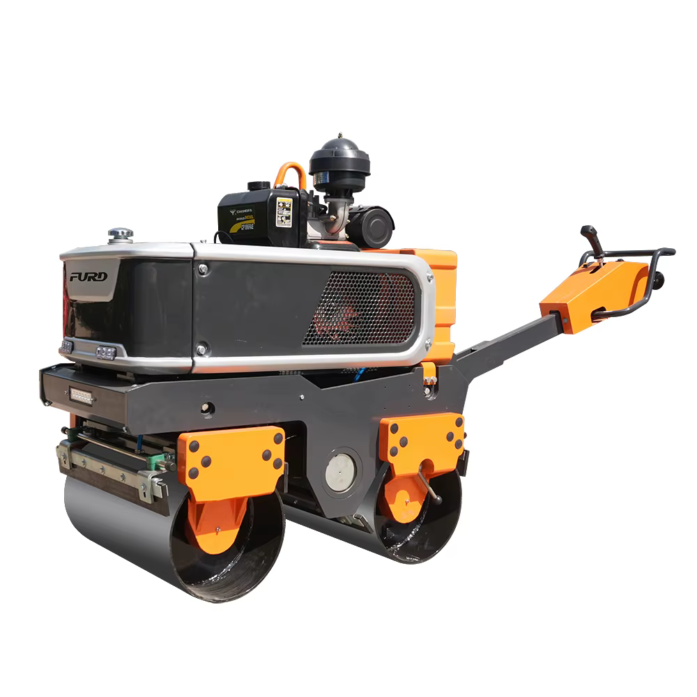 800kg Walk Behind Double Drum Vibratory Road Roller — image 4