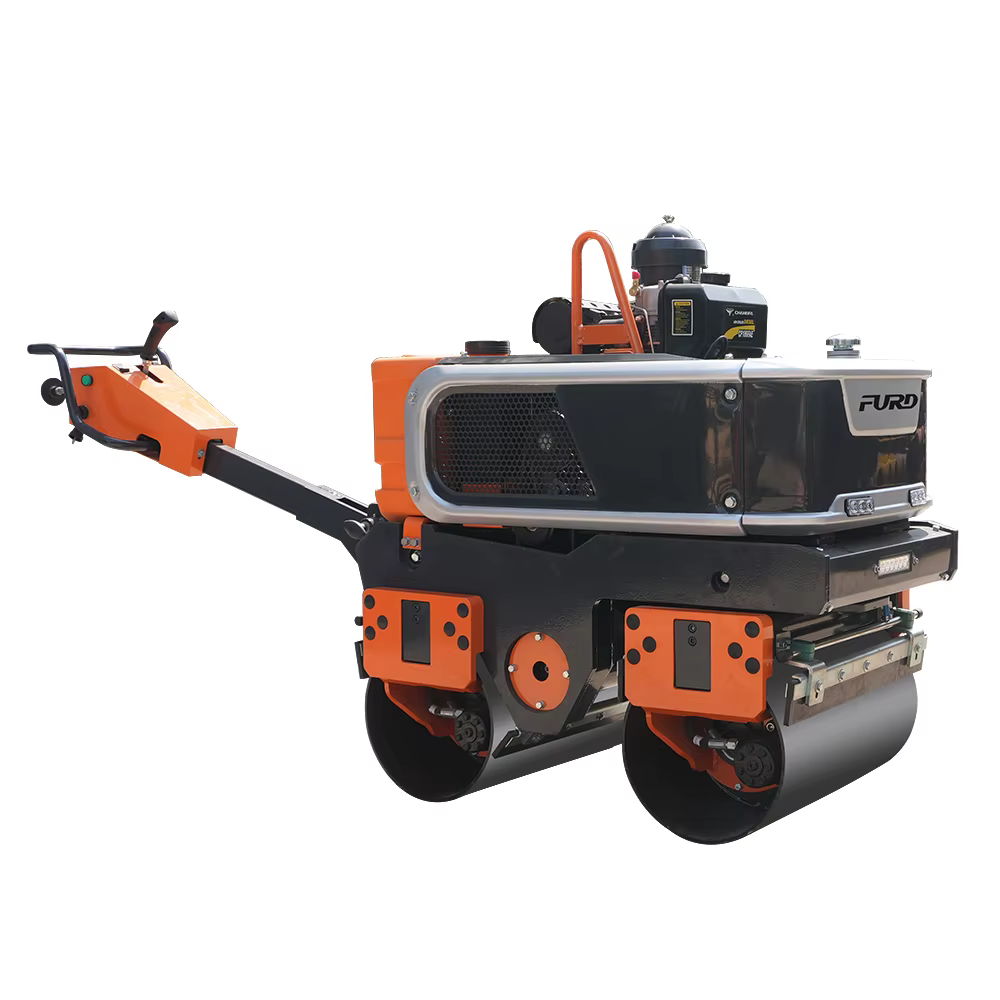 800kg Walk Behind Double Drum Vibratory Road Roller — image 6