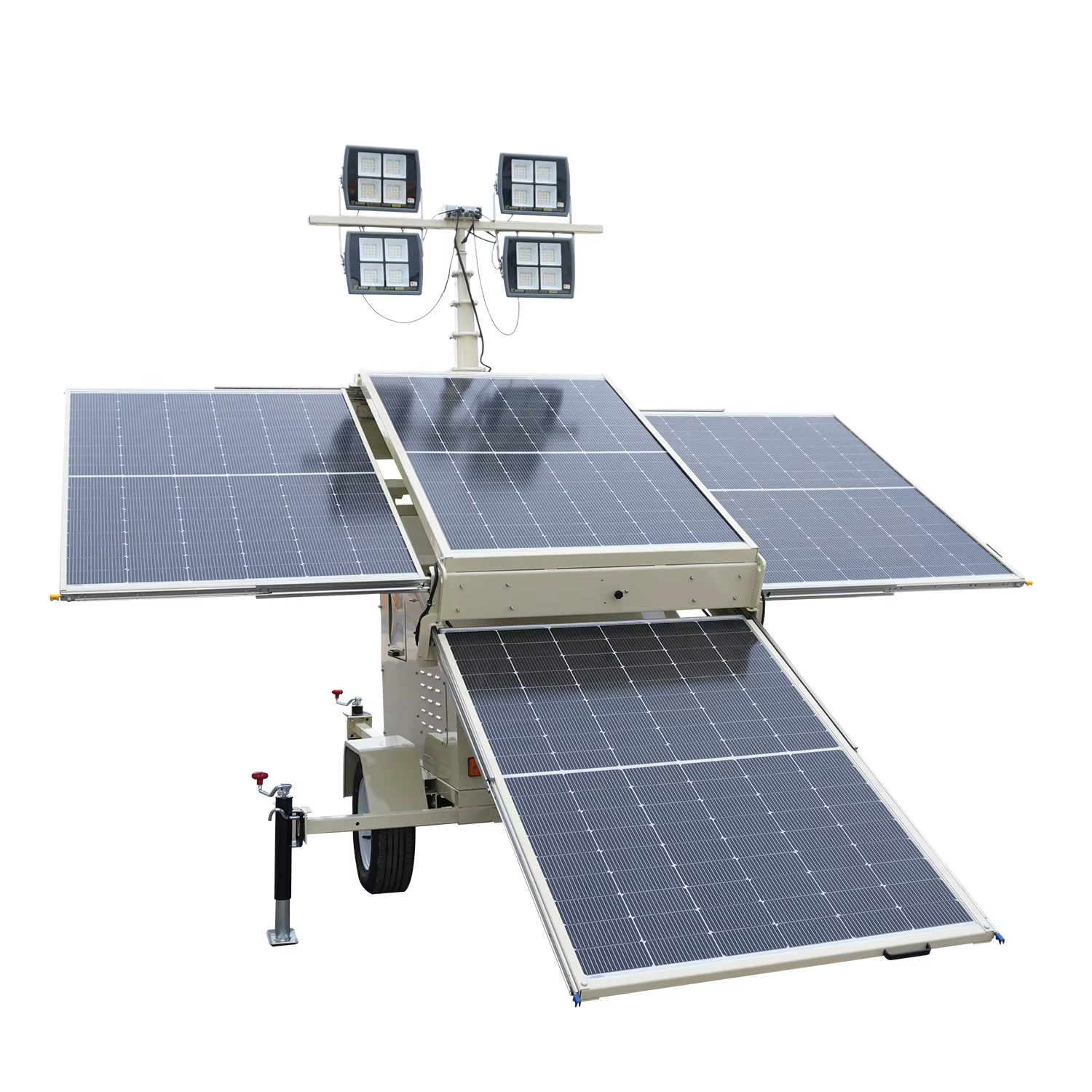 Large Portable Solar Light Tower with 4 Adjustable LED Lights — image 3