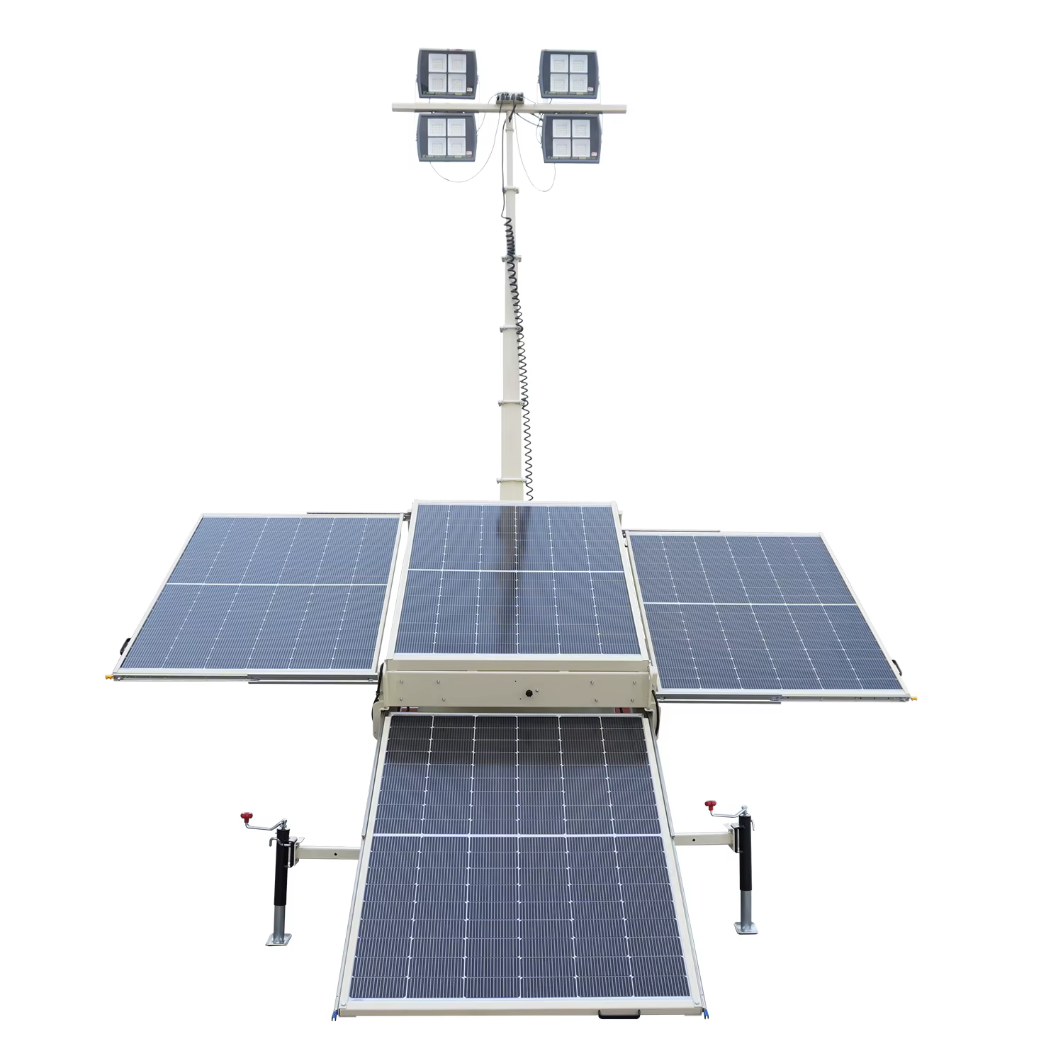 Large Portable Solar Light Tower with 4 Adjustable LED Lights — image 4