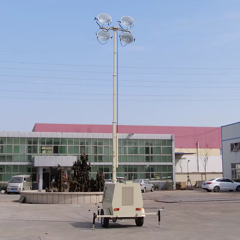 9m Hydraulic Lighting Tower Diesel Generator Engine Portable Metal Halide Lamp Light Tower — image 2