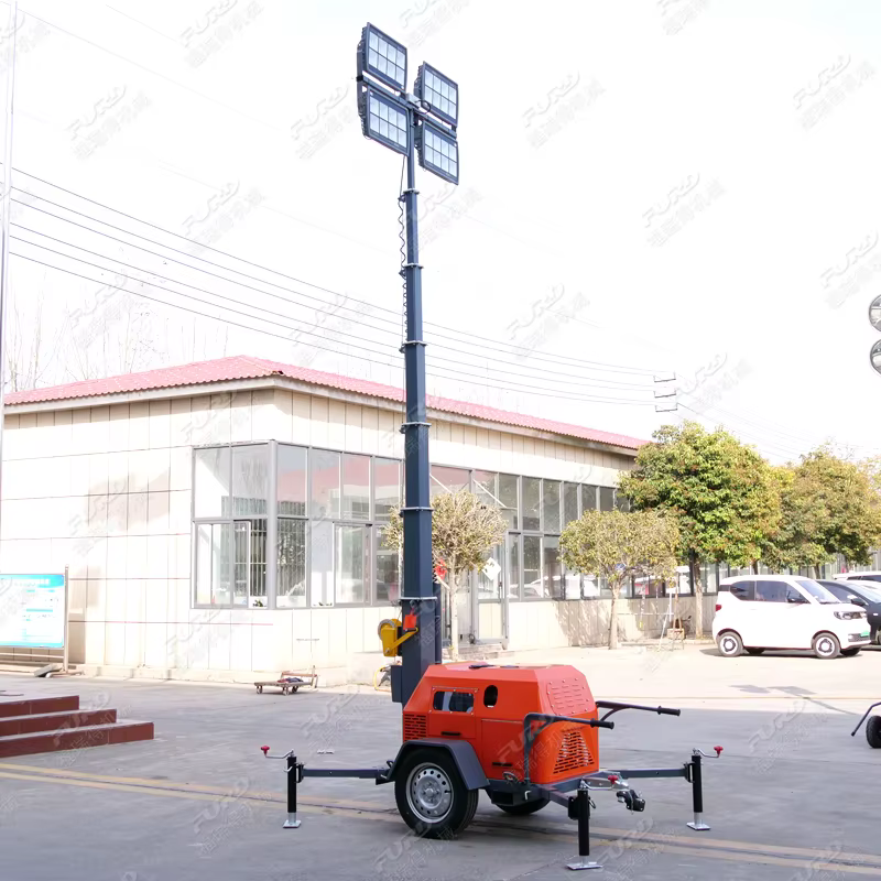 7m Mast Diesel Generator LED Mobile Lighting Tower — image 4