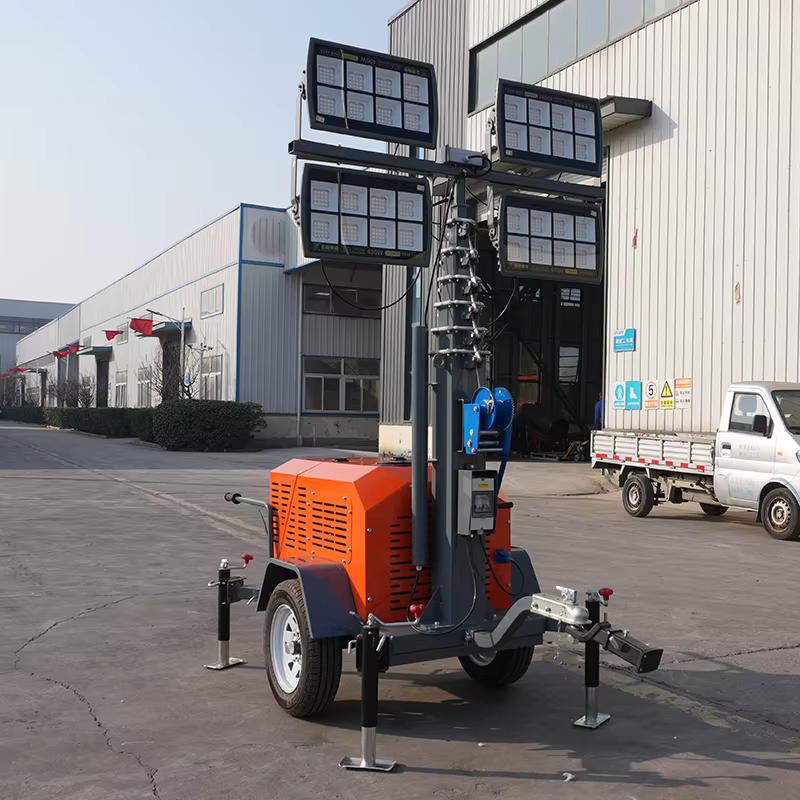 Durable Portable 7m Telescopic LED Flood Lighting Tower Trailer — image 3