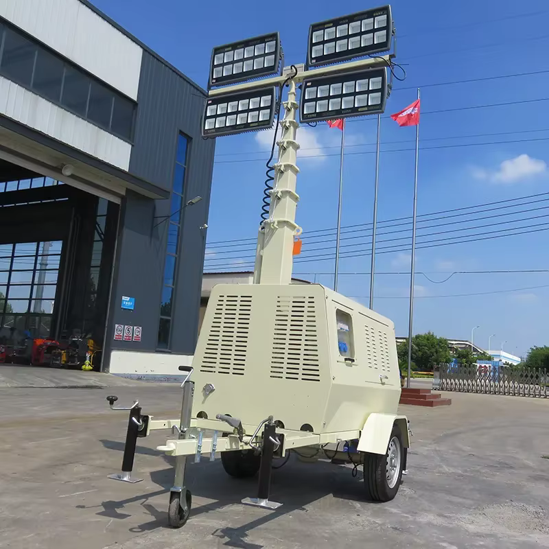 9 Meters Manual Winch Telescopic Mast Light Tower — image 3