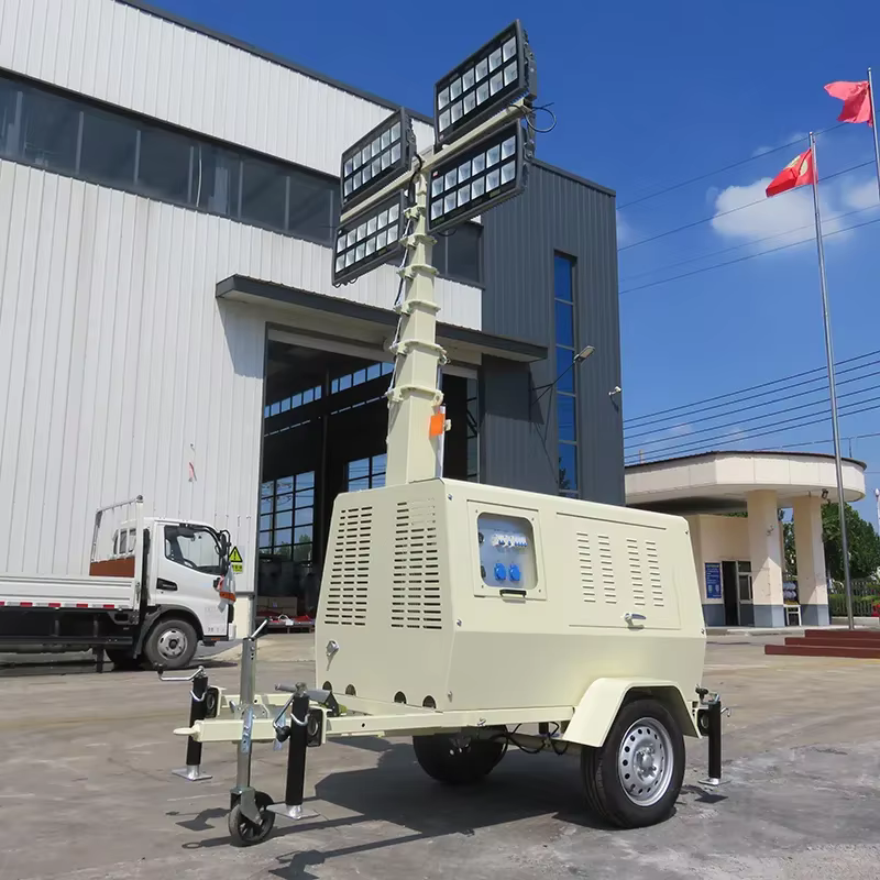 9 Meters Manual Winch Telescopic Mast Light Tower — image 4