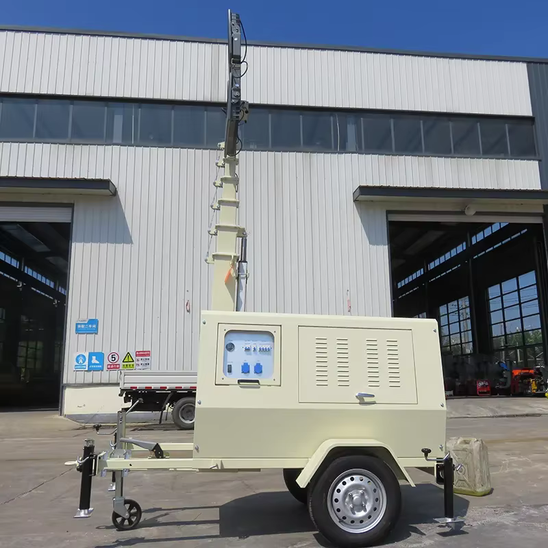 9 Meters Manual Winch Telescopic Mast Light Tower — image 5