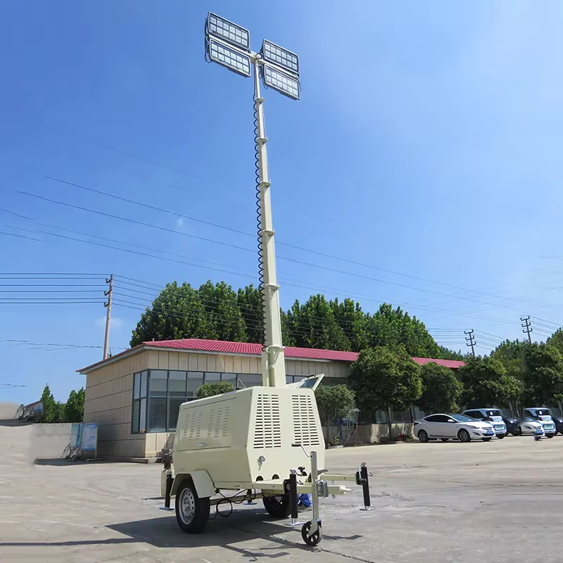 9 Meters Manual Winch Telescopic Mast Light Tower — image 6
