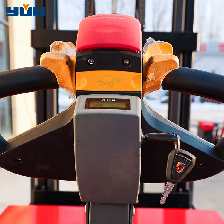 China Rider On Mast Forward Full Narrow Aisle Electric Forklift Stacker — image 4