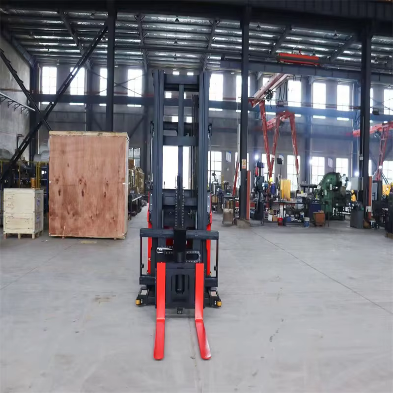Very Narrow Aisle VNA Forklift Truck Pallet Stacker Man Up Electric Forklift 1 Ton 3M — image 2