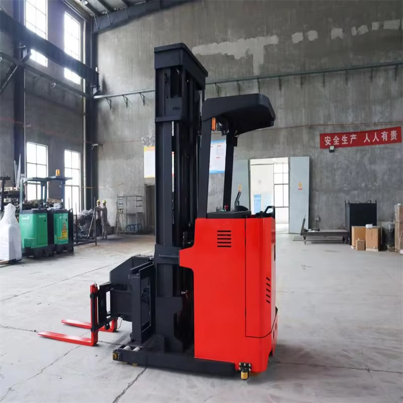 Very Narrow Aisle VNA Forklift Truck Pallet Stacker Man Up Electric Forklift 1 Ton 3M — image 3