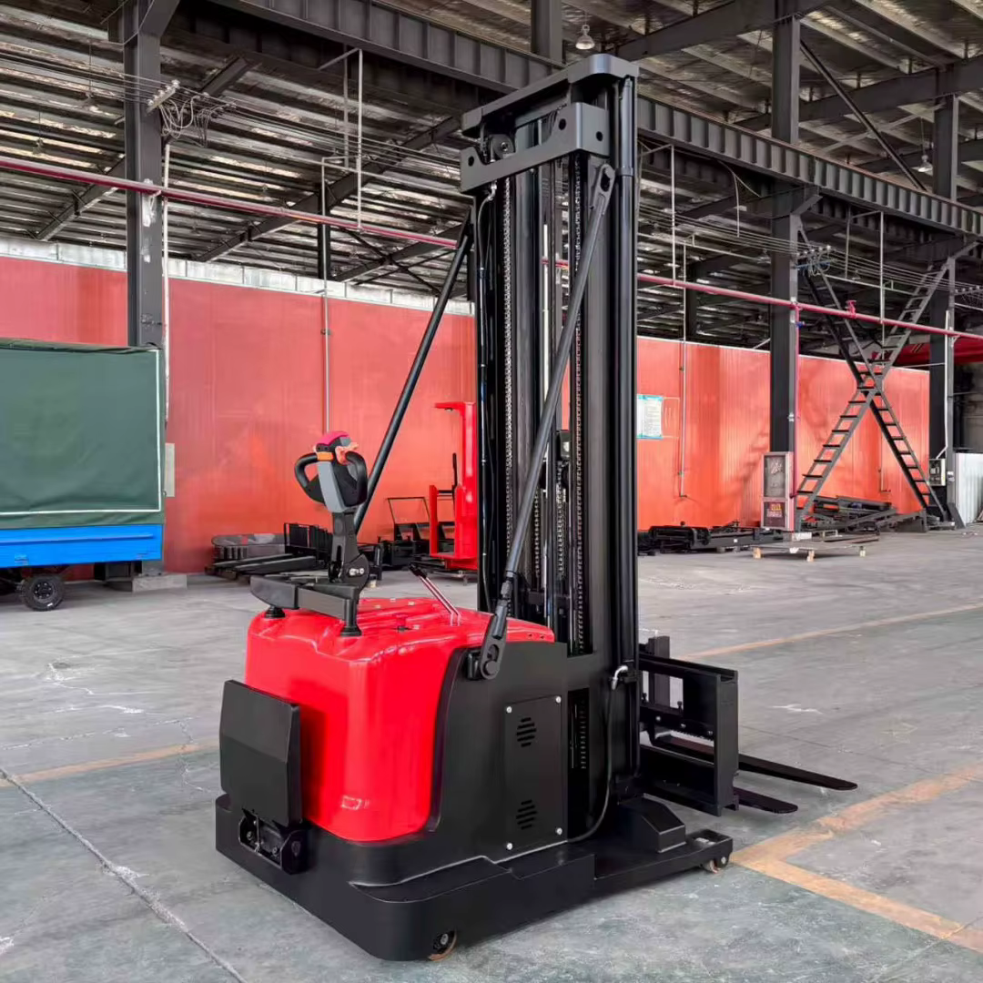 Compact Side Fork Stand-On Pallet Stacker — image 2