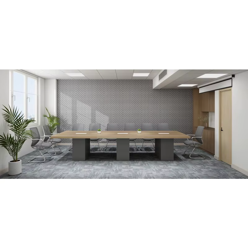 High Quality Wooden 20 Person Meeting Room Desk Office Conference Tables and Chairs Set — image 4