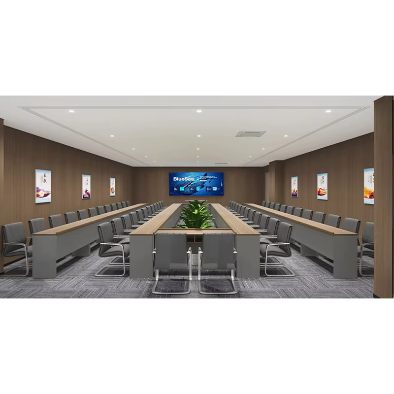 High Quality Wooden 20 Person Meeting Room Desk Office Conference Tables and Chairs Set — image 5