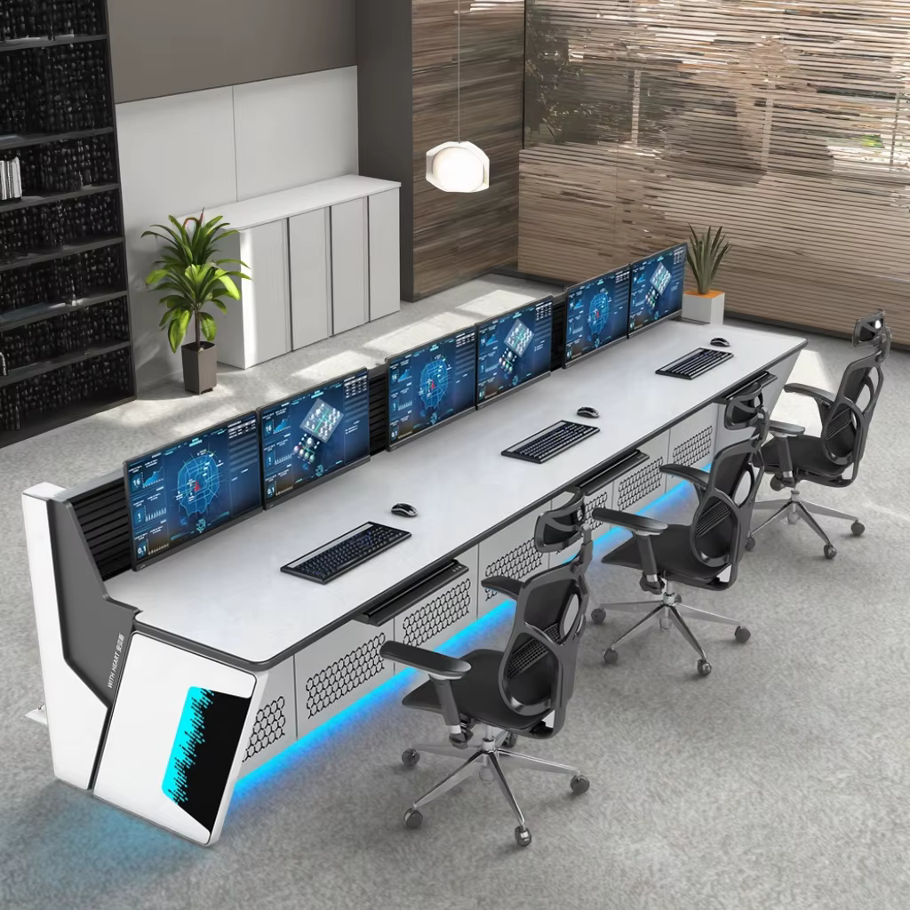 Customized LED Modular Office Workstation with Electric Lifting Console — image 6