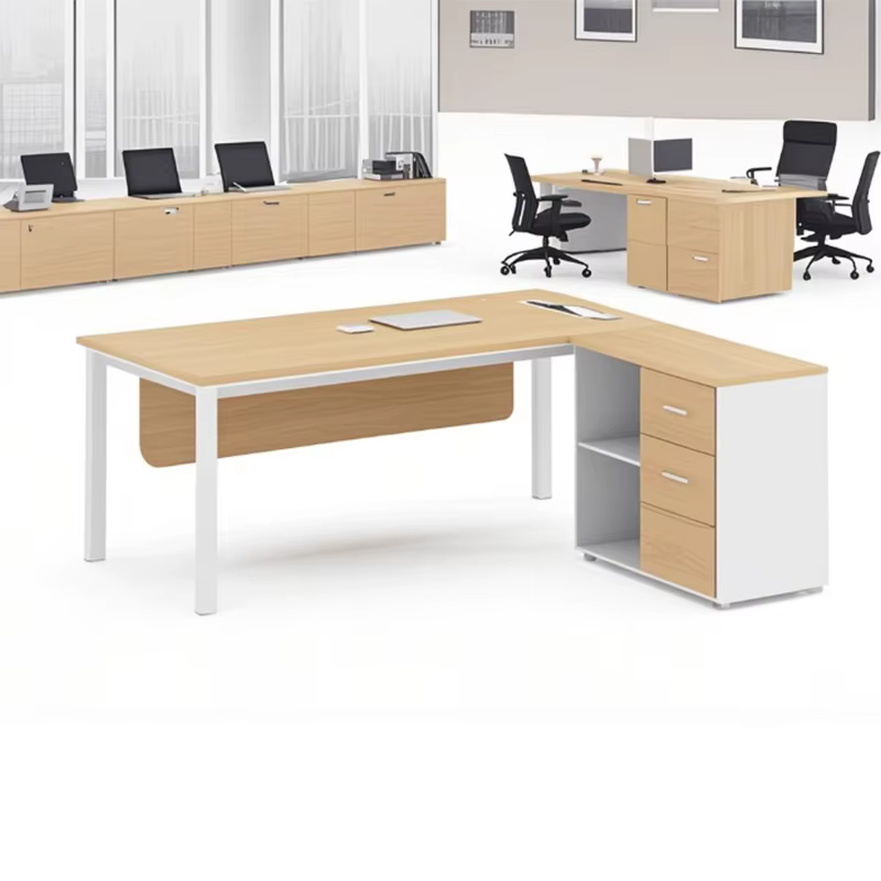 Modern Executive Office Desk with Built-In Storage — image 2