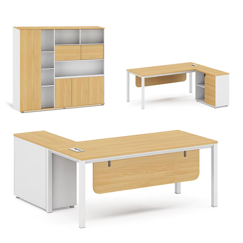 Modern Executive Office Desk with Built-In Storage — image 5