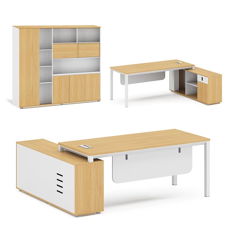Office Furniture Desk and Cabinet Combination with Key Lock — image 5