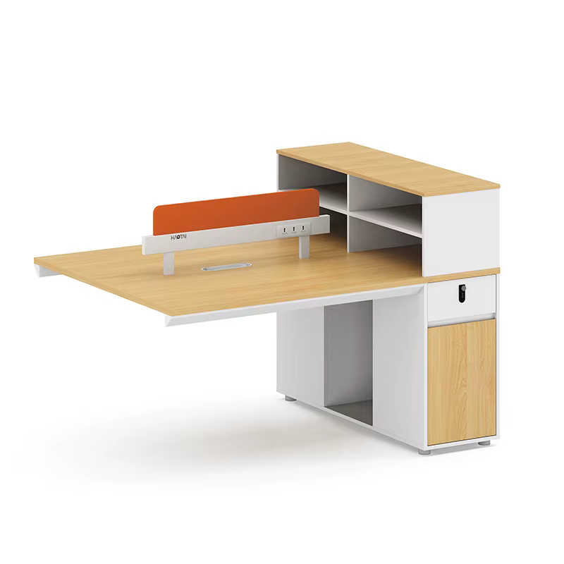 Modular 2-Person Office Workstation with Storage Cabinet — image 2