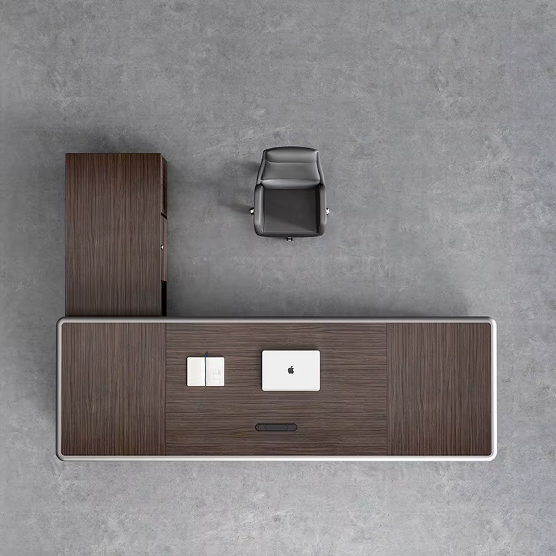 Simple Modern Home Office Furniture Modular Boss Desk Combination Manager President Table with Large Cabinet — image 4