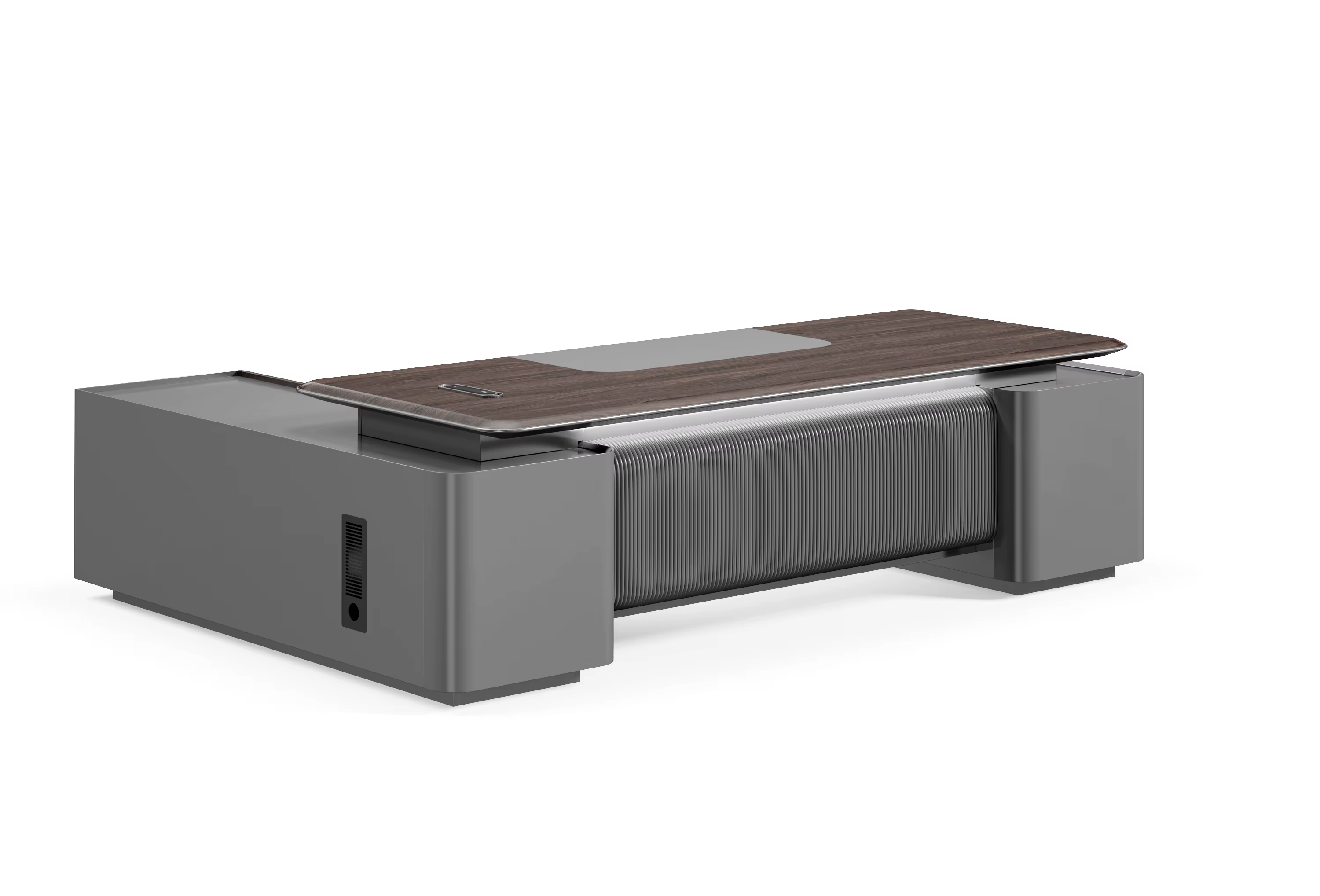 Luxury Dark Grey Wood Executive Office Desk — image 5