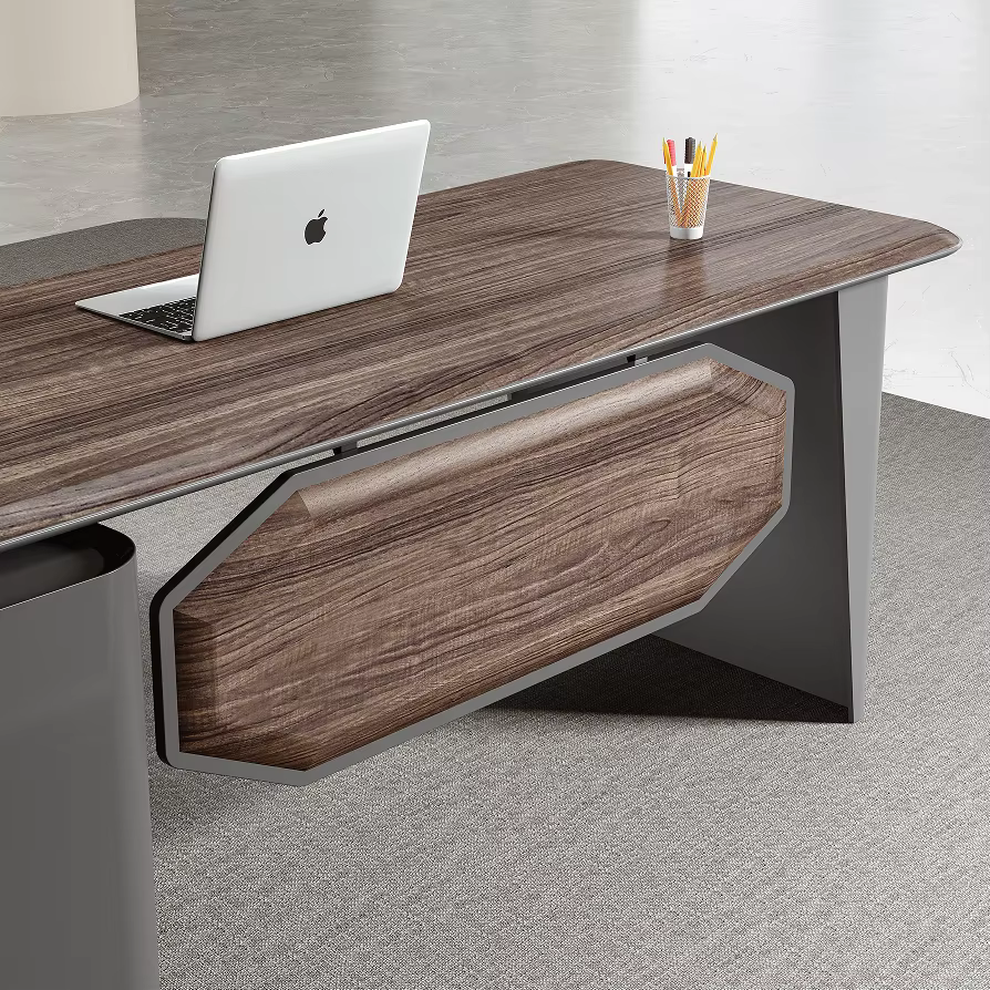Modern Solid Wood CEO Executive Office Desk — image 6