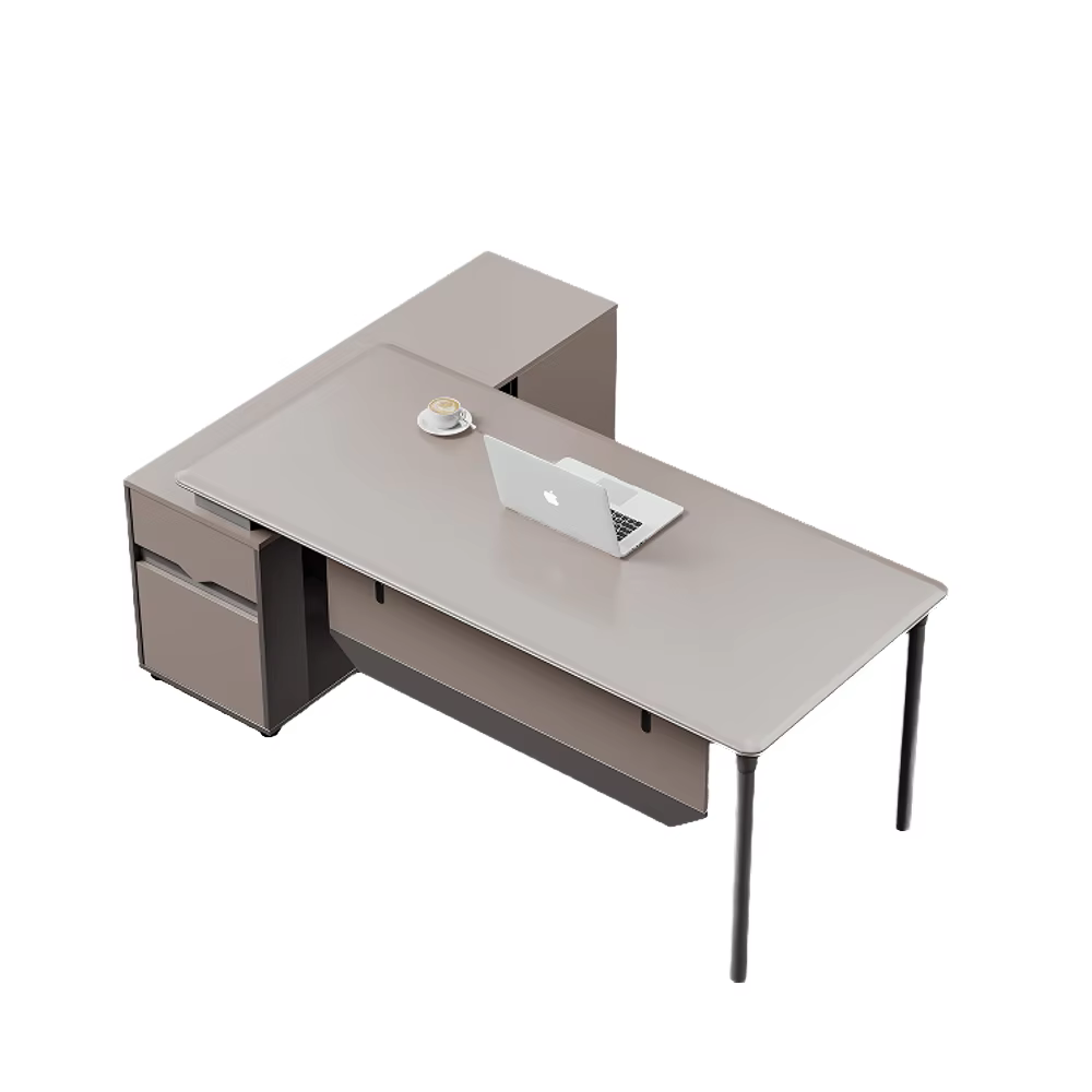 L-Shape Executive Desk Office Staff Manager Computer Modular Table — image 7