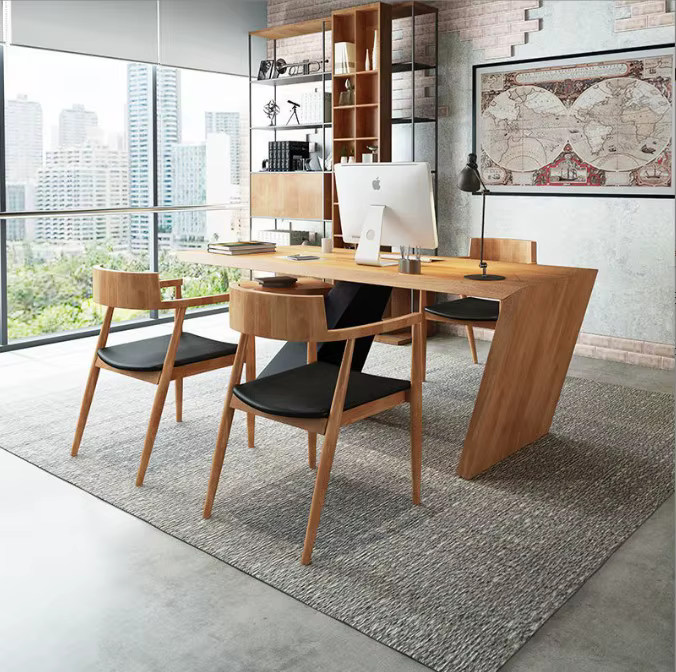 Modern Executive Office Furniture Wood L-Shaped Desk — image 3
