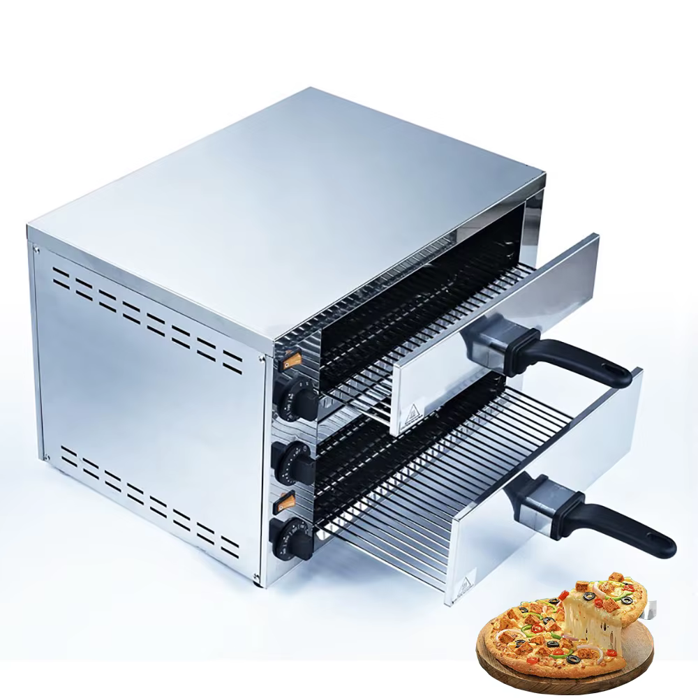 Authentic Brick Lava Rock Stone High Capacity Gas Fired 3 Burners Rotating Pizza Oven — image 2