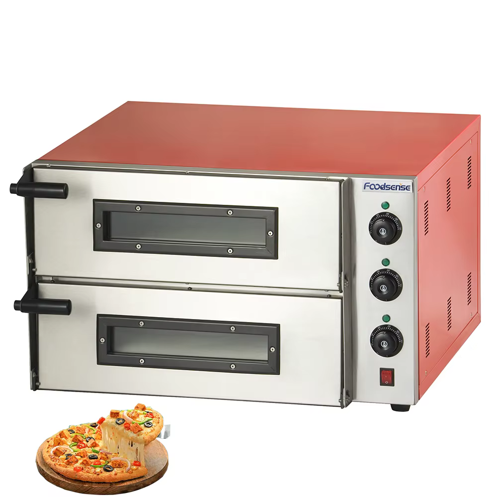 Authentic Brick Lava Rock Stone High Capacity Gas Fired 3 Burners Rotating Pizza Oven — image 6