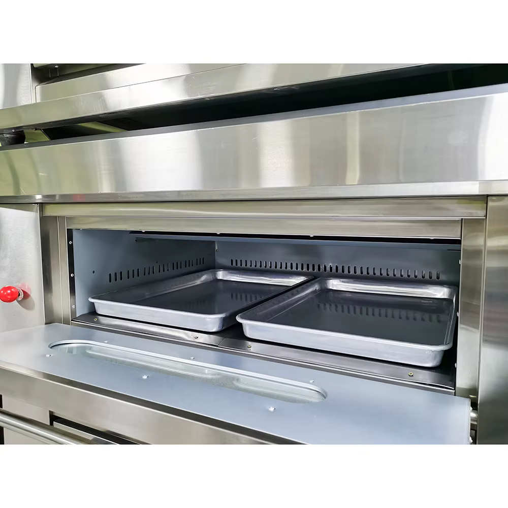 Commercial Professional High Quality 3 Deck 9 Trays Gas Oven Pizza Machine — image 3