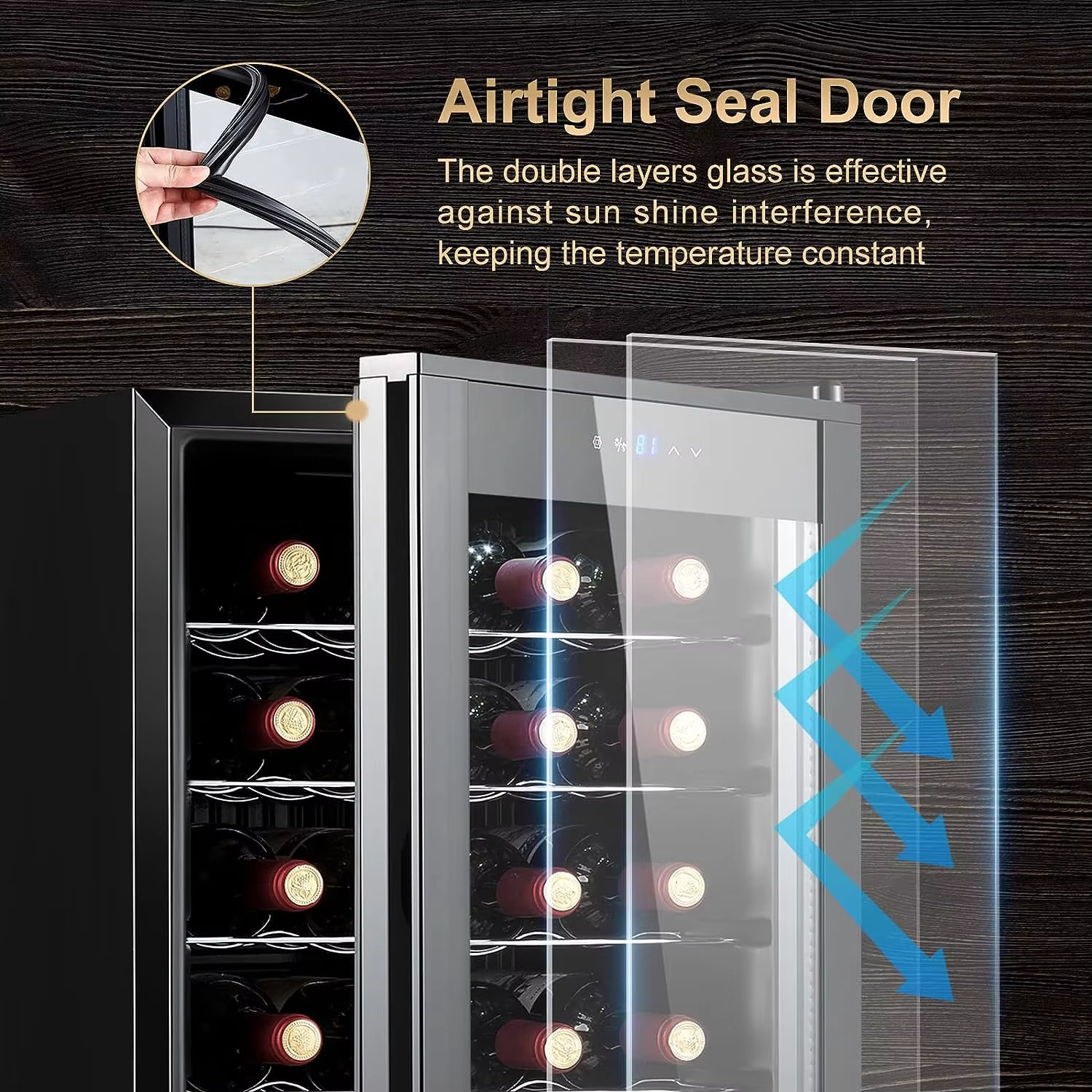 24 Bottle Built-In Cooler Cabinet Stainless Steel Wine Refrigerator — image 5