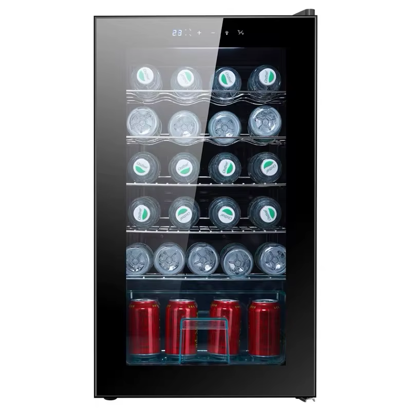 Stainless Steel Body Glass Door Electric Freestanding Wine Refrigerator with LED Digital Display — image 3