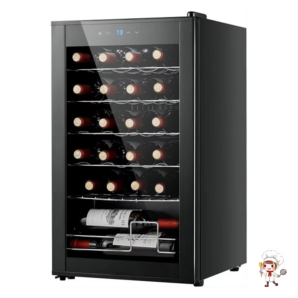 Stainless Steel Body Glass Door Electric Freestanding Wine Refrigerator with LED Digital Display — image 4