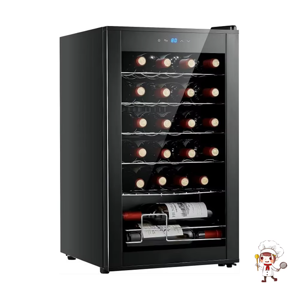 Stainless Steel Body Glass Door Electric Freestanding Wine Refrigerator with LED Digital Display — image 5