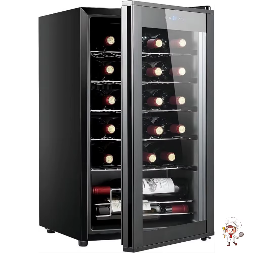 Stainless Steel Body Glass Door Electric Freestanding Wine Refrigerator with LED Digital Display — image 6