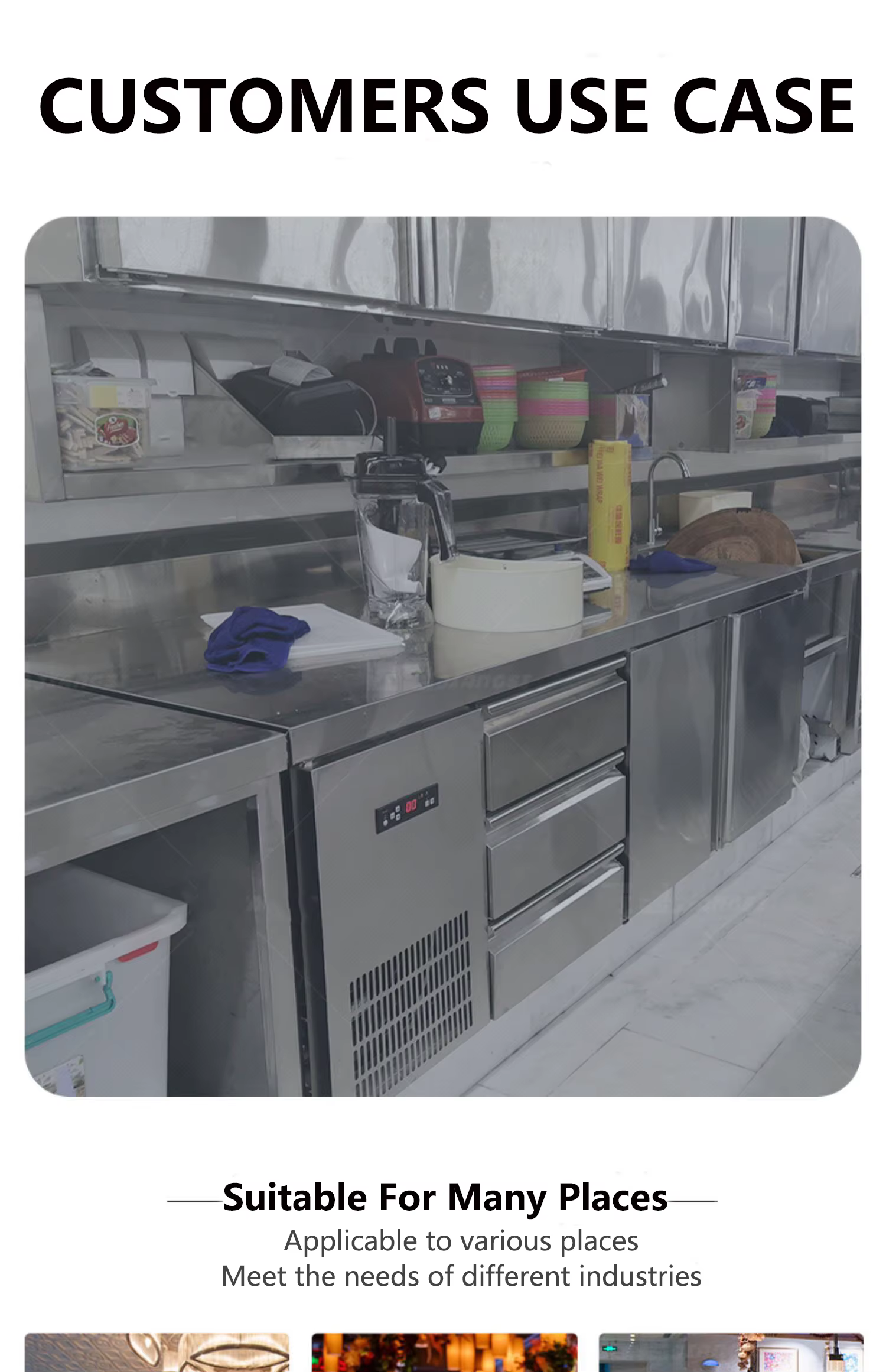 Special Design Drawer Freezer Work Table Counter Top Refrigerator — image 5