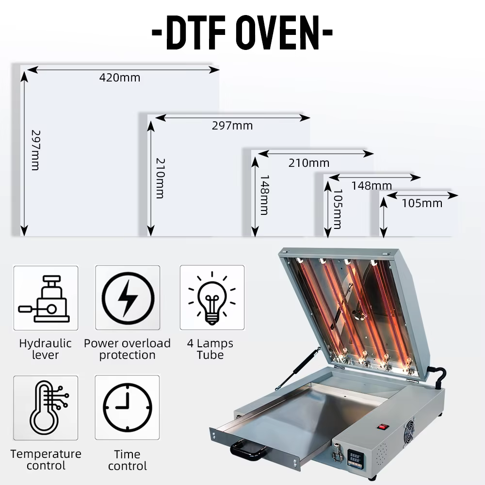 Baiyin Digital A3 A4 Desktop Slide-out Pet Film T-Shirt DTF Printer Powder Dryer Heat Curing Drying Oven — image 2