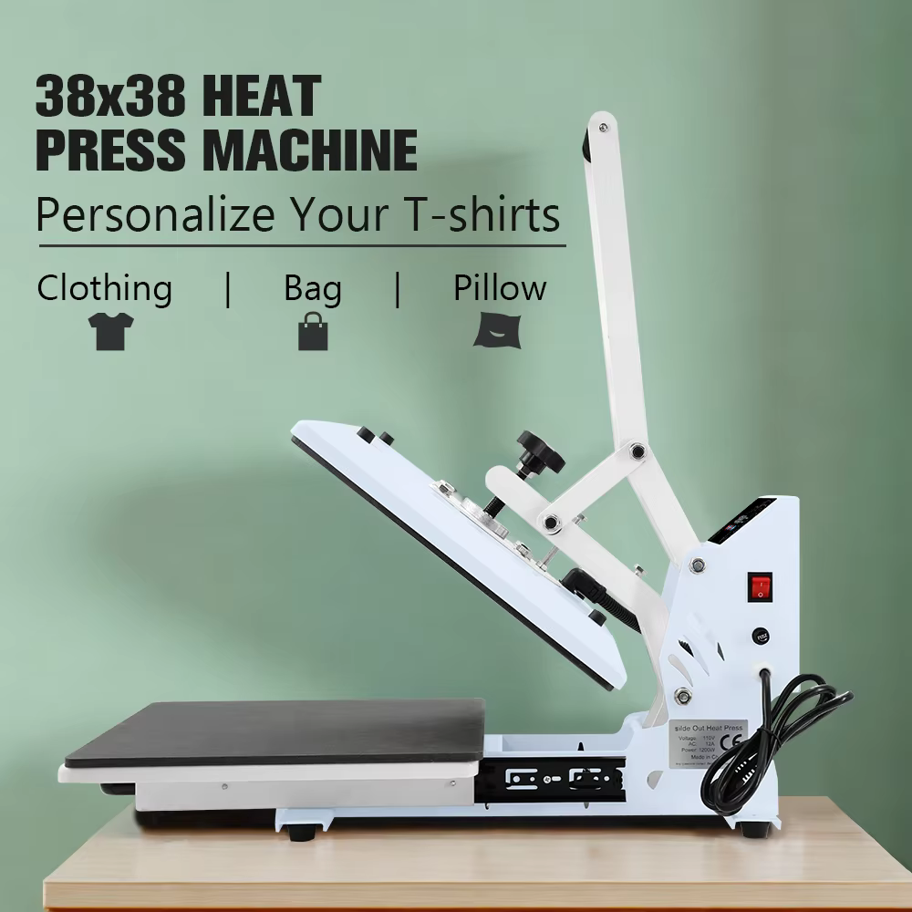 Baiyin 38x38cm Push Pull Flat Heat Press Machine — image 3